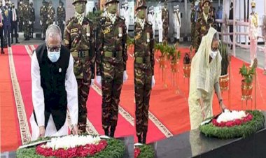 জাতির জনকের প্রতি রাষ্ট্রপতি ও প্রধানমন্ত্রীর শ্রদ্ধা