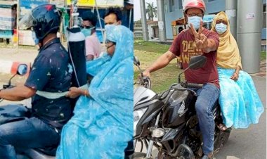 ‘মা-ছেলে’ সেই মোটরসাইকেলে করে বাড়ি ফিরলেন 