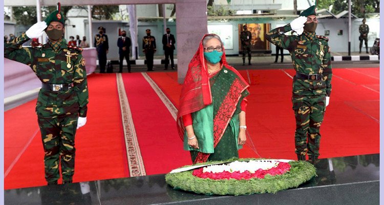 স্বাধীনতা দিবসে বঙ্গবন্ধুর প্রতি প্রধানমন্ত্রীর শ্রদ্ধা নিবেদন